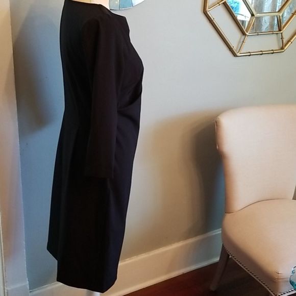 VINCE Black Keyhole Wrap Midi Dress NW0T Sz.M - Picture 2 of 7